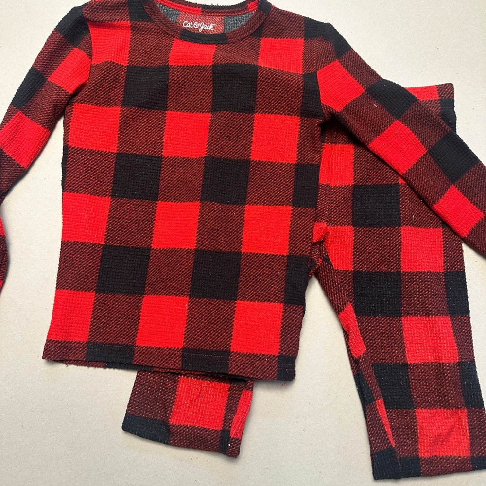 Cat & Jack Kids Red and Black Checkered Pajama Set